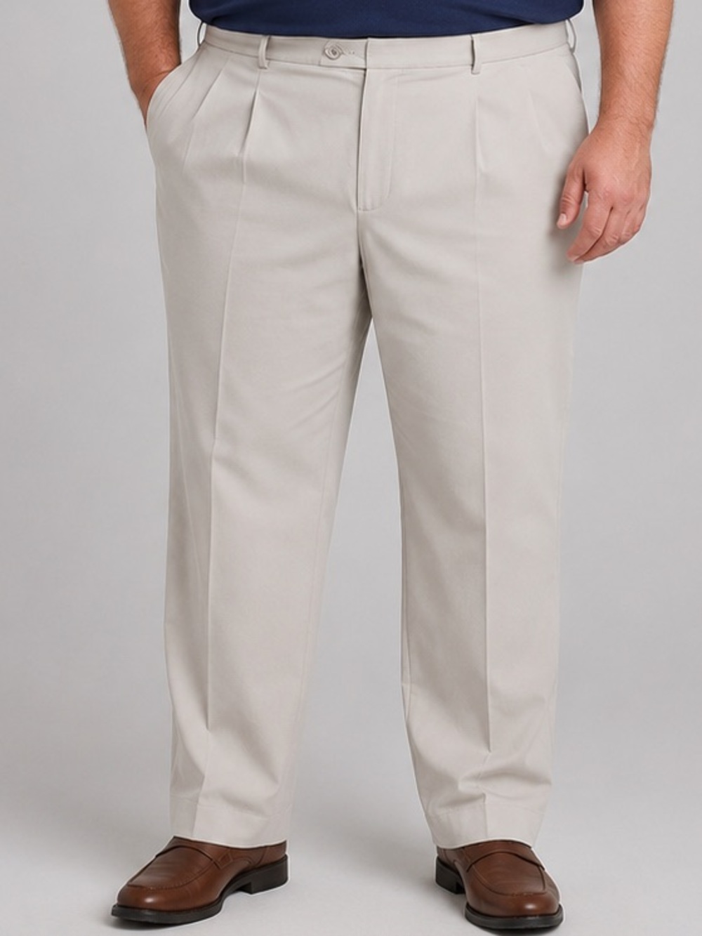 Dockers Men’s Khaki Pleated Dress Pants Size 42x30 Classic Fit Beige